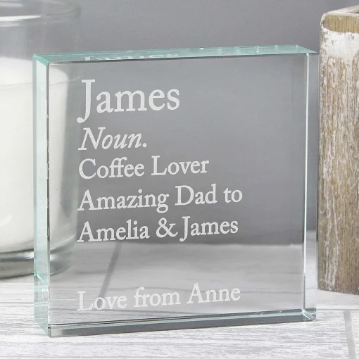 Personalised 'Dictionary Definition' Large Crystal Token>Temptation Gifts Best
