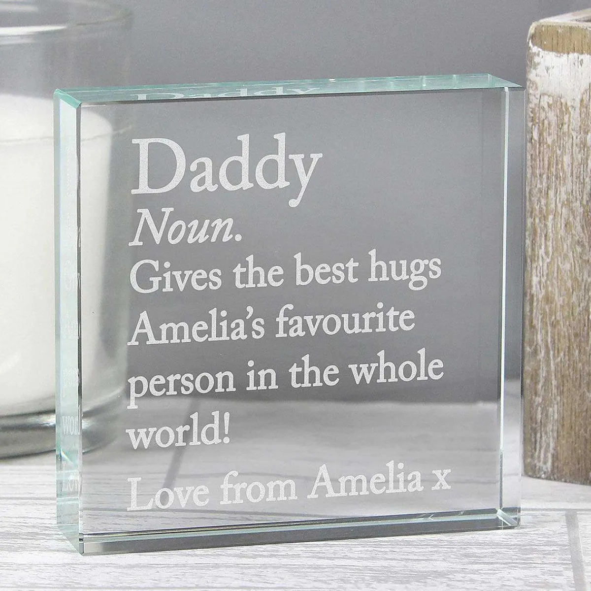 Personalised 'Dictionary Definition' Large Crystal Token>Temptation Gifts Best