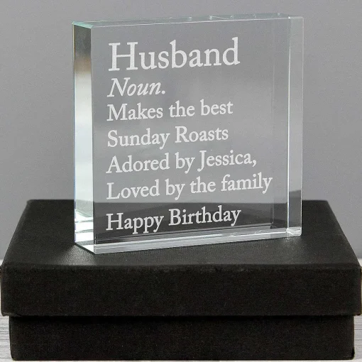 Personalised 'Dictionary Definition' Large Crystal Token>Temptation Gifts Best