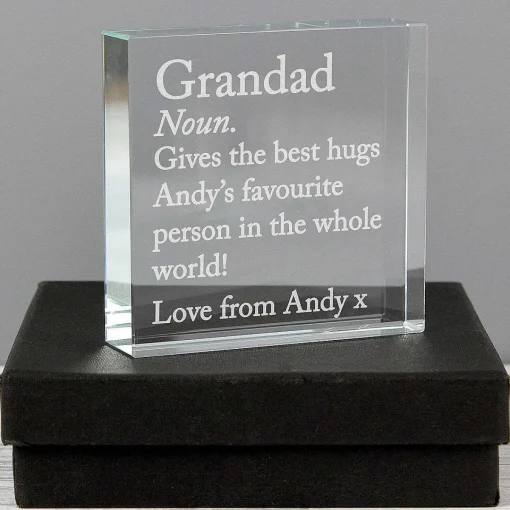 Personalised 'Dictionary Definition' Large Crystal Token>Temptation Gifts Best