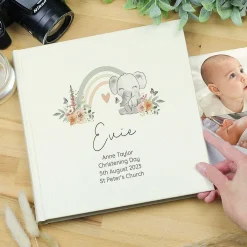 Personalised Floral Elephant Square 6X4 Photo Album><noscript><img width=