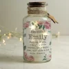 Personalised Floral Watercolour Led Glass Jar>Temptation Gifts Outlet