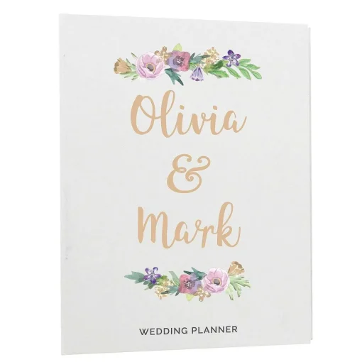 Personalised Floral Watercolour Wedding Planner>Temptation Gifts Online