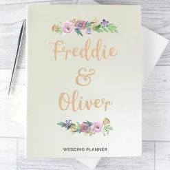 Personalised Floral Watercolour Wedding Planner><noscript><img width=