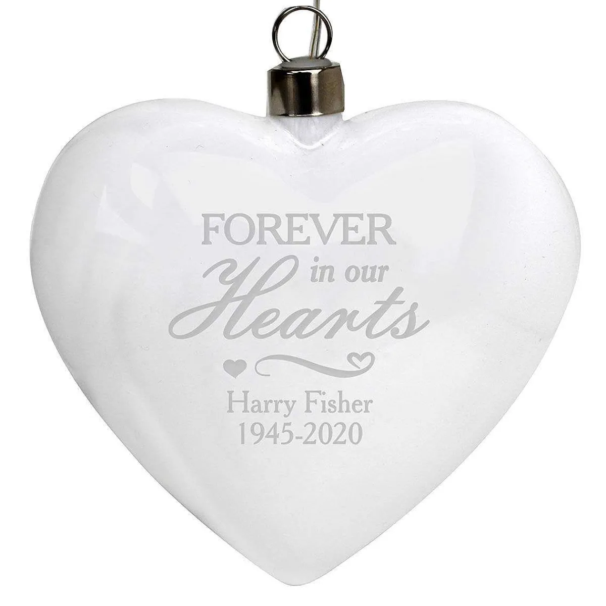 Personalised 'Forever In Our Hearts' Led Hanging Glass Heart>Temptation Gifts Cheap
