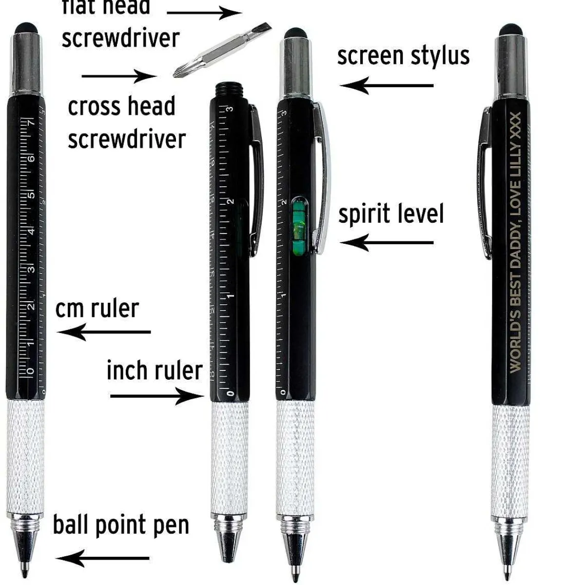 Personalised 'Free Text' Multi Tool Pen>Temptation Gifts New