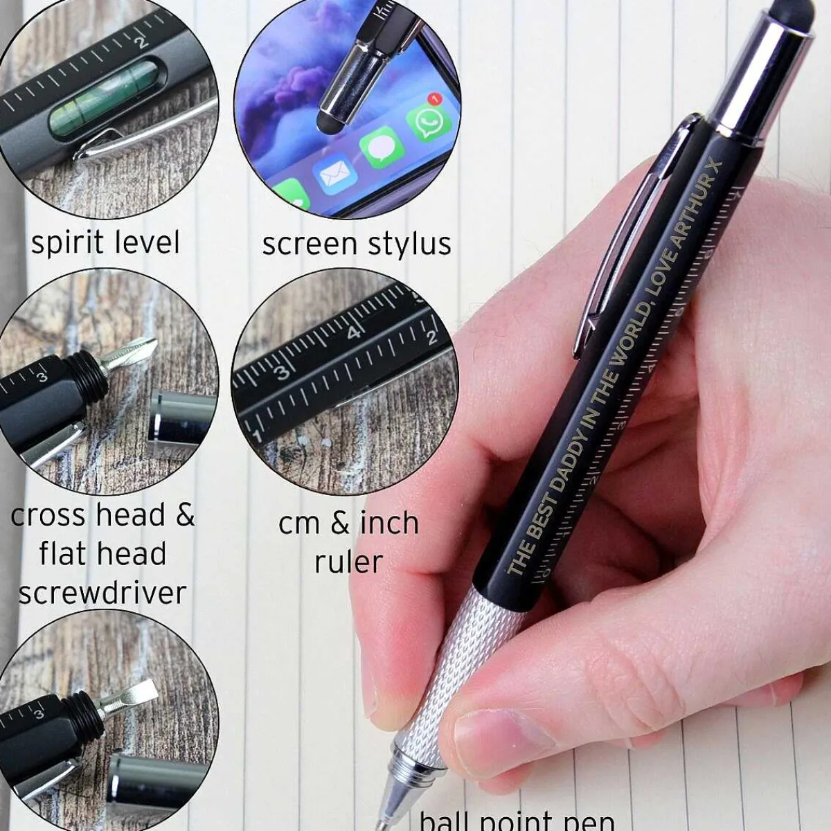 Personalised 'Free Text' Multi Tool Pen>Temptation Gifts New