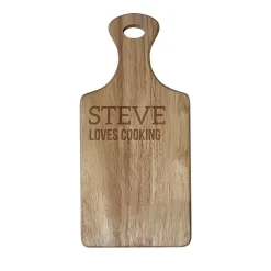 Personalised 'Free Text' Wooden Paddle Chopping Board>Temptation Gifts Online