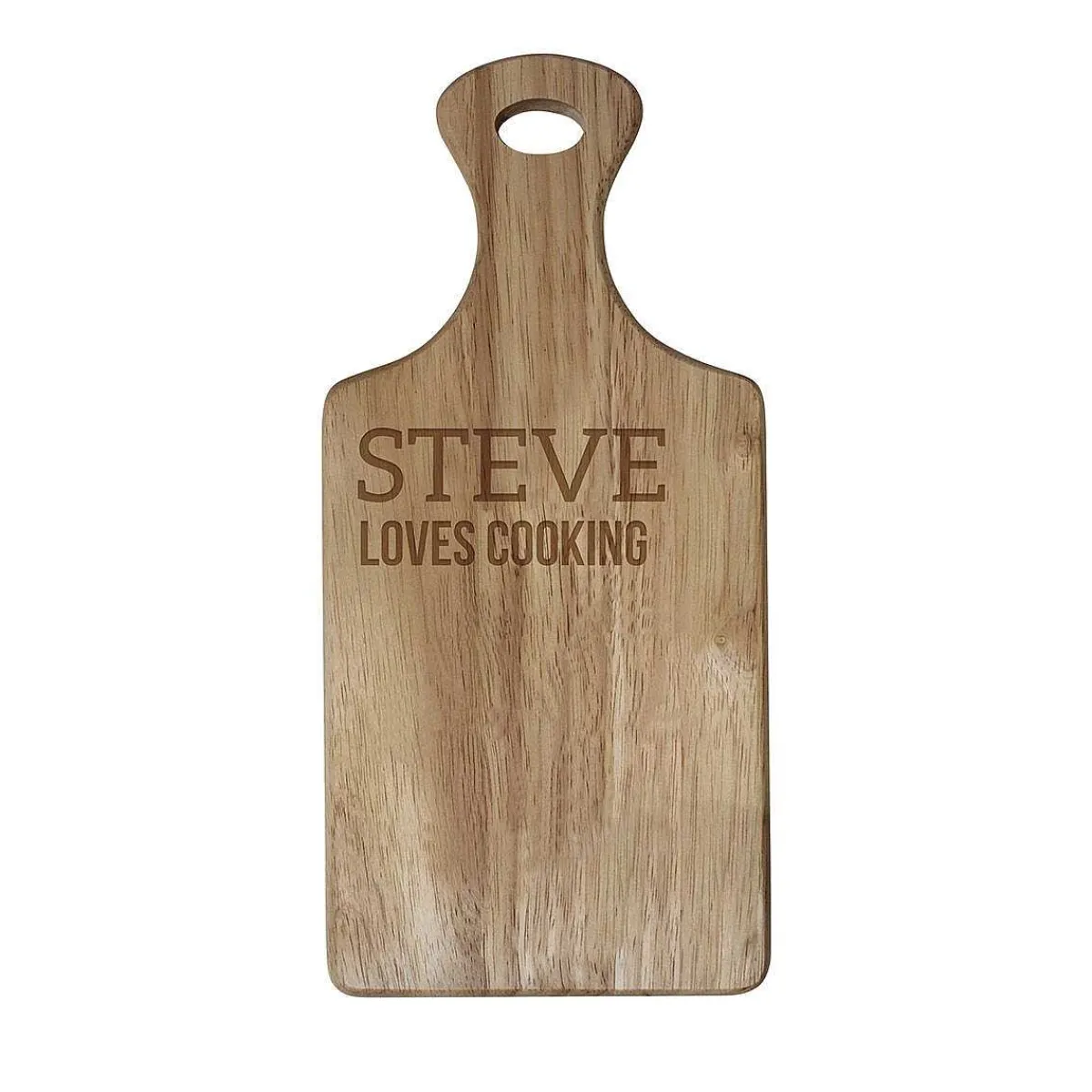 Personalised 'Free Text' Wooden Paddle Chopping Board>Temptation Gifts Online