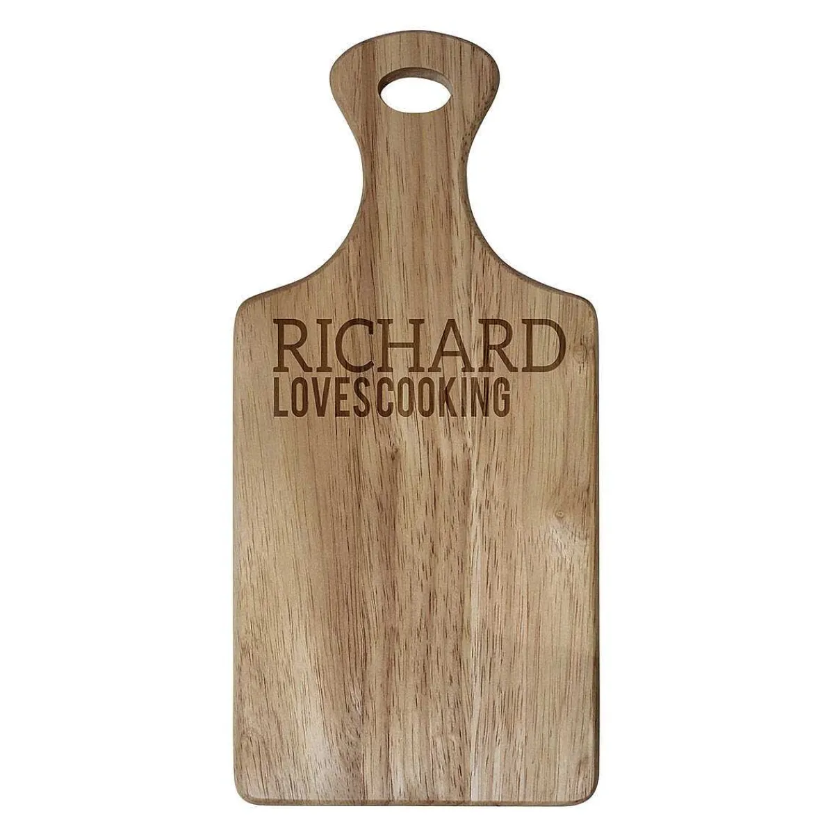 Personalised 'Free Text' Wooden Paddle Chopping Board>Temptation Gifts Online