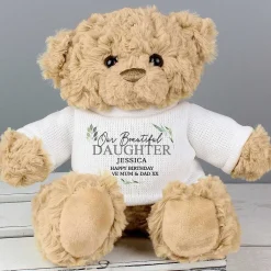 Personalised Geometric Leaf Teddy Bear>Temptation Gifts Cheap