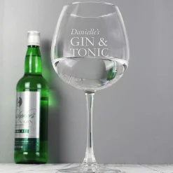 Personalised Gin & Tonic Balloon Glass>Temptation Gifts Best