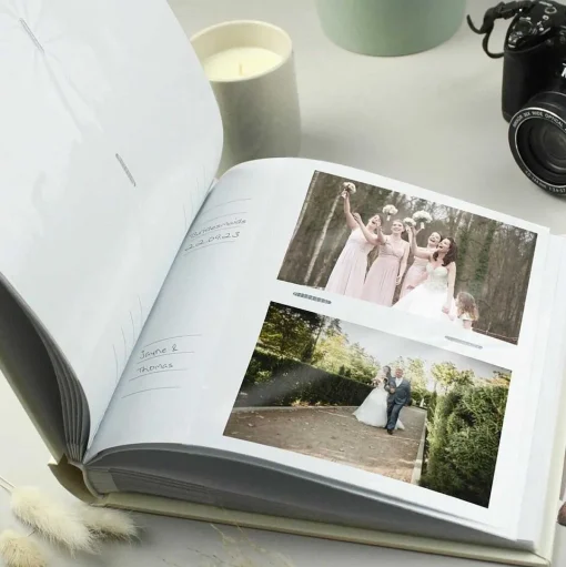 Personalised Gold Heart Couples Square Photo Album>Temptation Gifts Shop