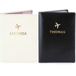 Personalised Gold Name Passport Holders Set>Temptation Gifts Online