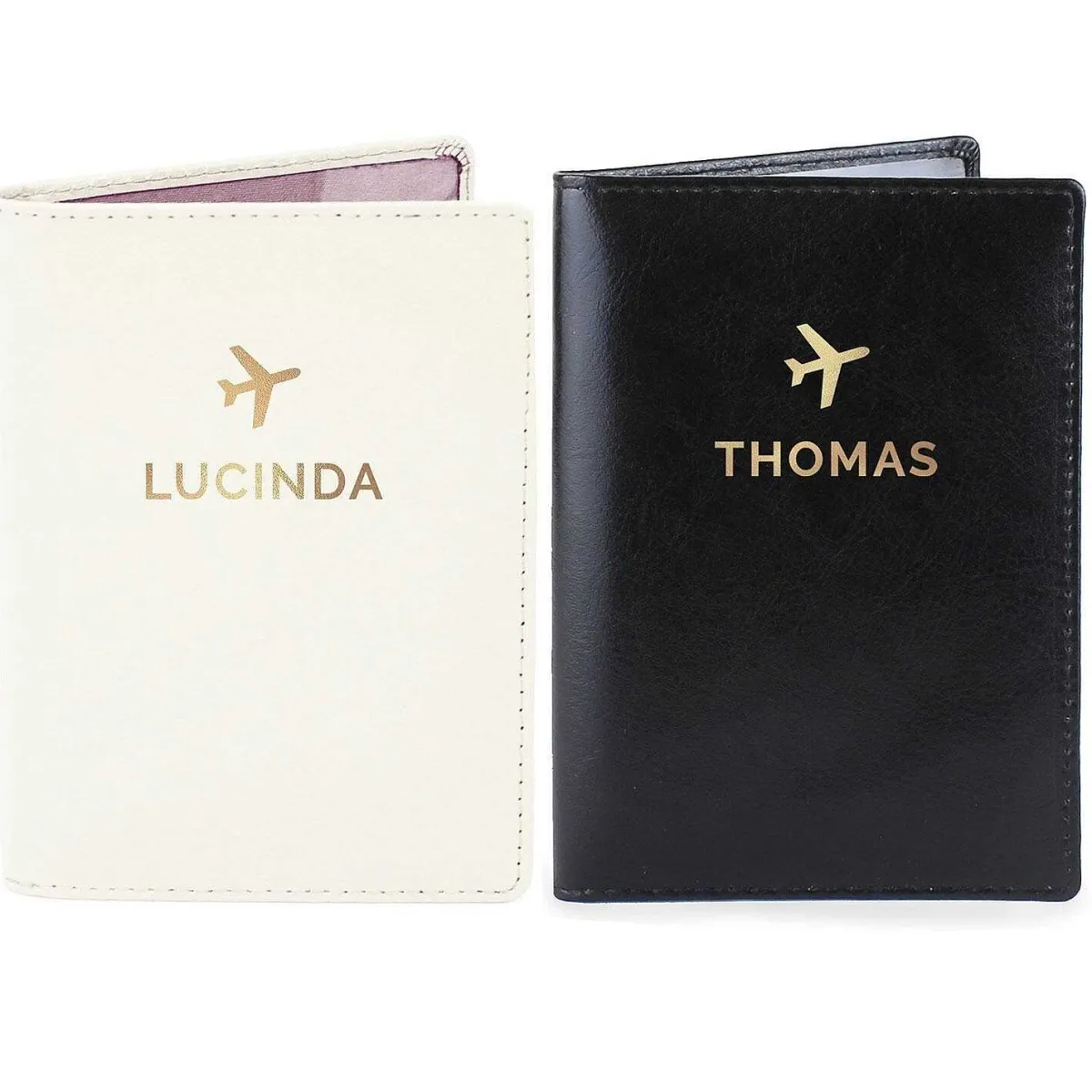 Personalised Gold Name Passport Holders Set>Temptation Gifts Online
