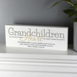Personalised Grandchildren Wooden Block Sign><noscript><img width=