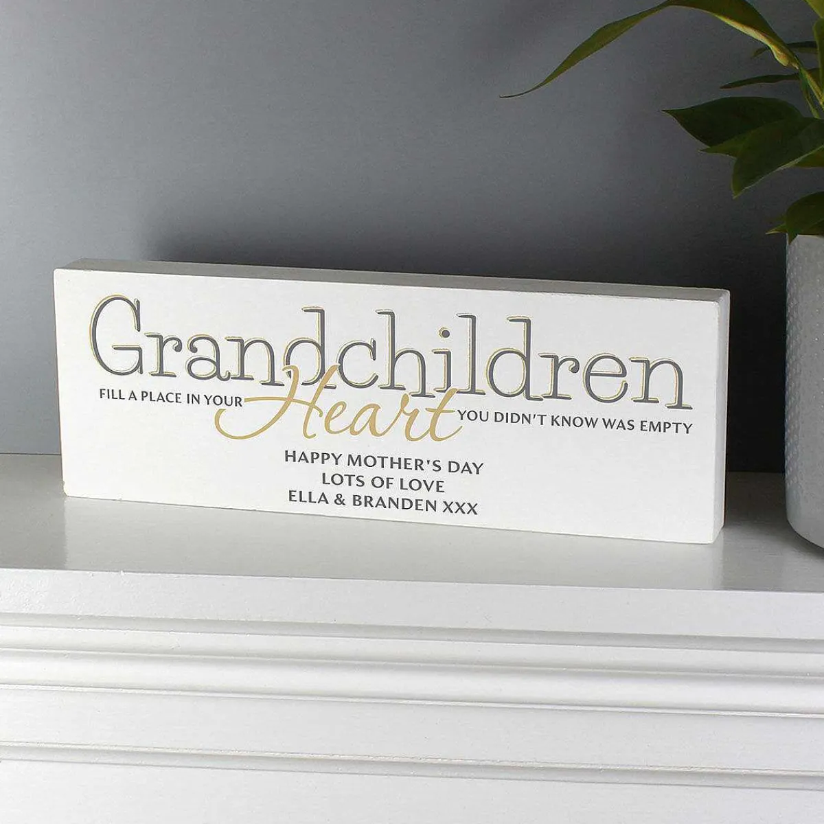 Personalised Grandchildren Wooden Block Sign>Temptation Gifts Cheap