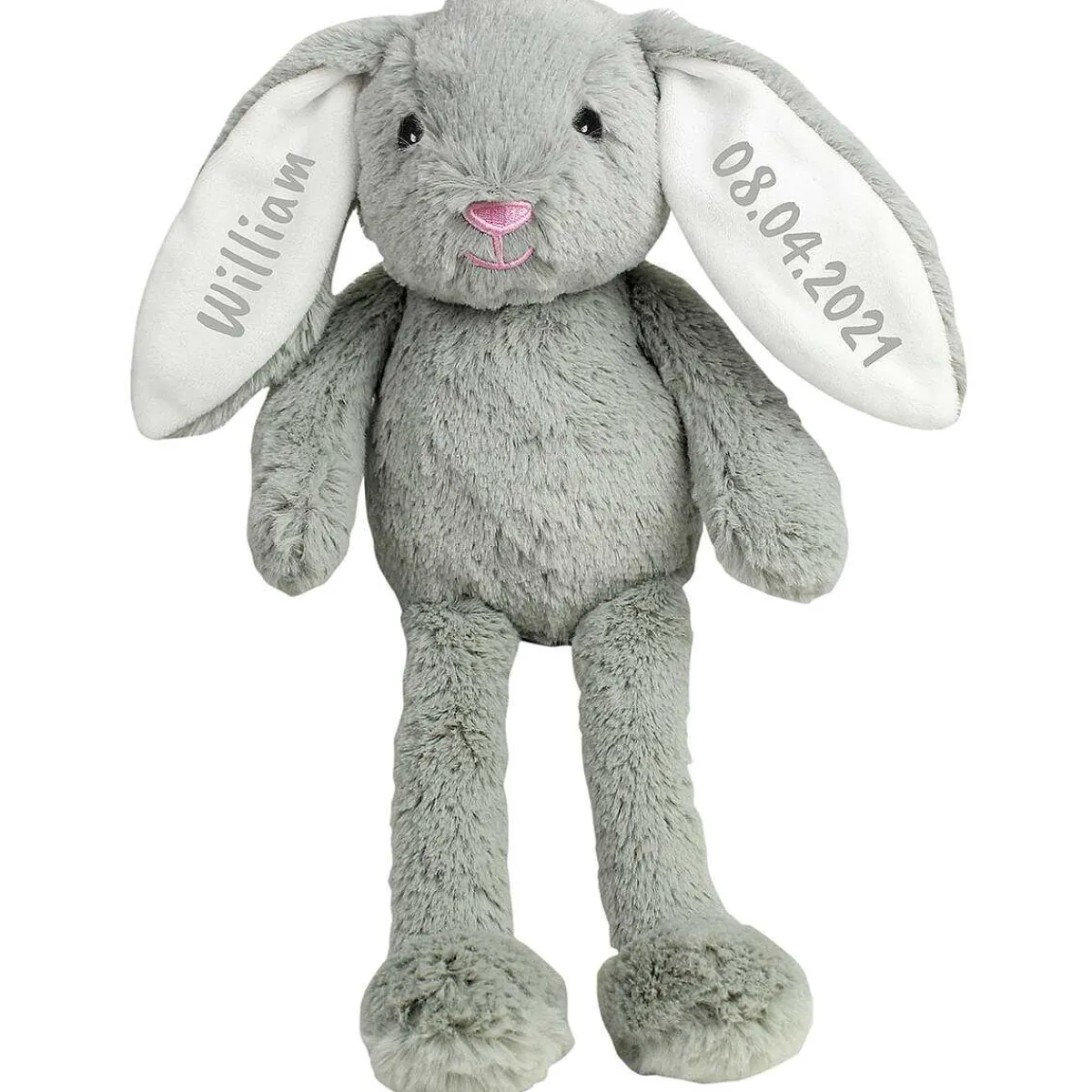 Personalised Grey Plush Bunny>Temptation Gifts Clearance