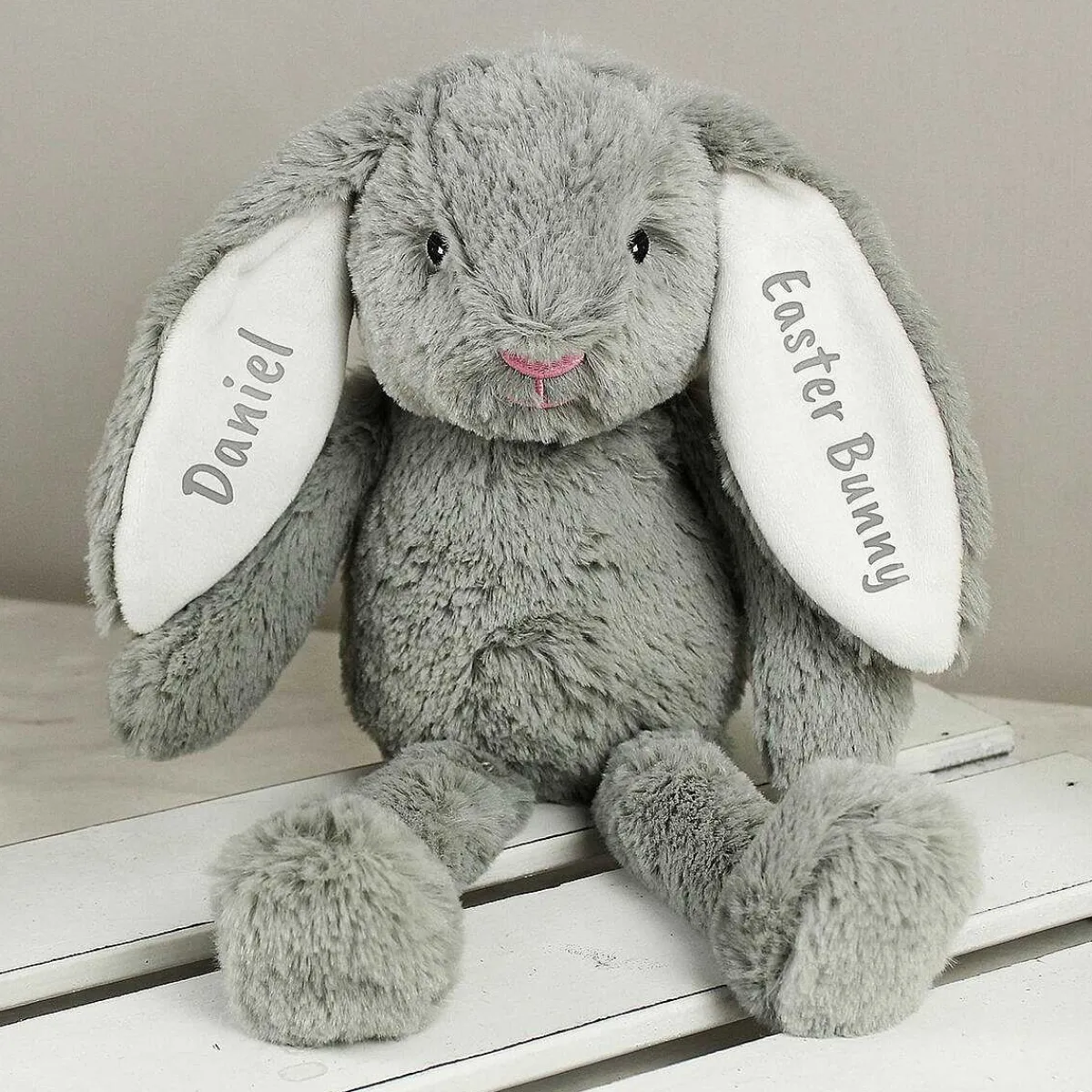 Personalised Grey Plush Bunny>Temptation Gifts Clearance