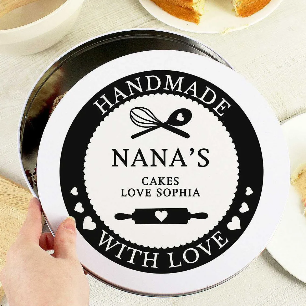 Personalised 'Handmade With Love' Cake Tin>Temptation Gifts Discount