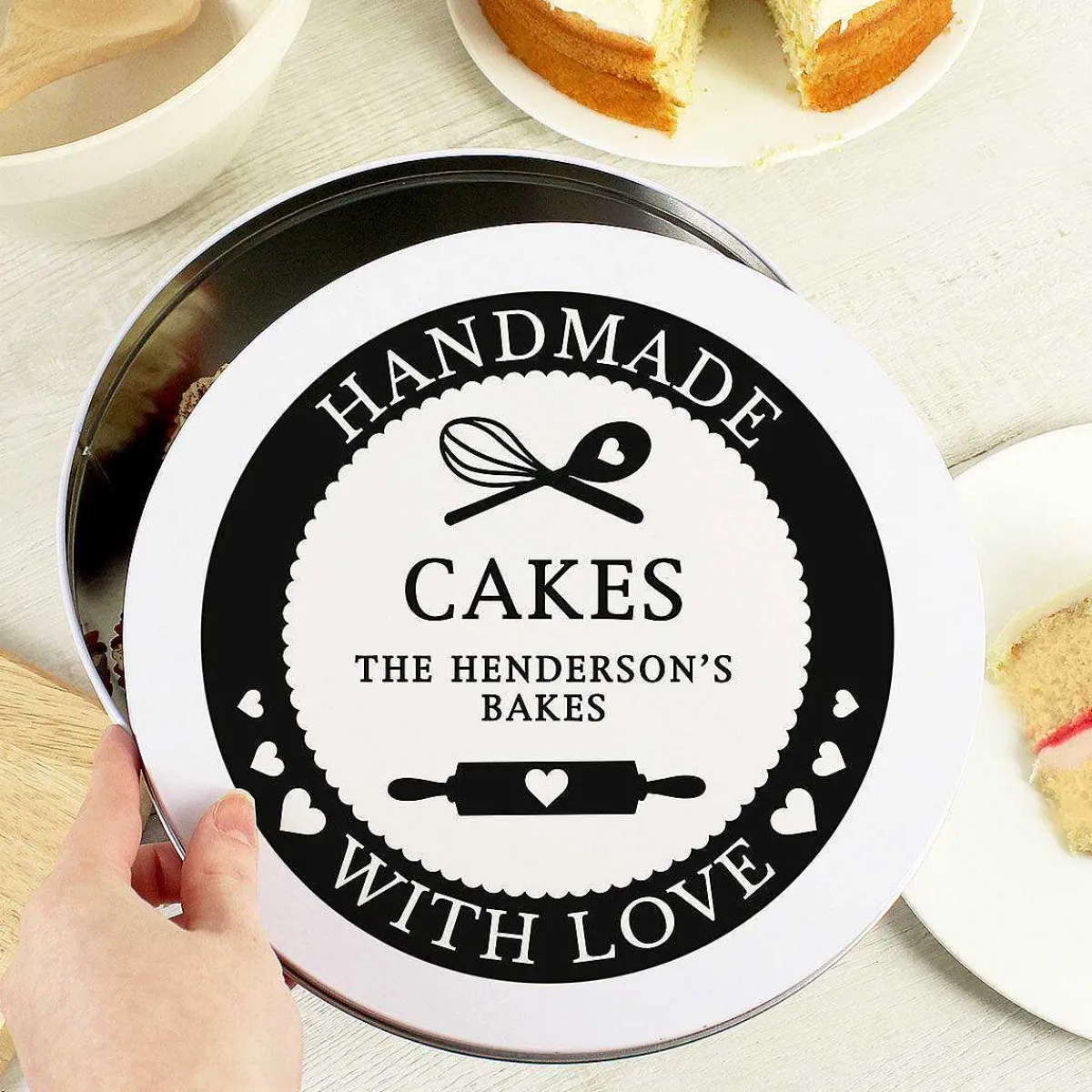 Personalised 'Handmade With Love' Cake Tin>Temptation Gifts Discount