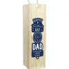 Personalised Happy Father's Day No.1 Dad Wooden Wine Bottle Box>Temptation Gifts Fashion