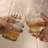 Personalised 'His & Hers' Pint And Wine Glass Set>Temptation Gifts Shop