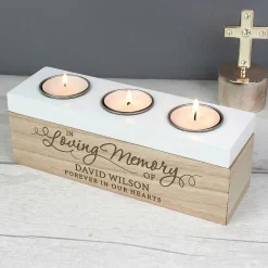 Personalised 'In Loving Memory' Triple Tea Light Box>Temptation Gifts Hot
