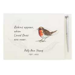 Personalised 'In Loving Memory' Hardback Guest Book With Pen>Temptation Gifts Flash Sale