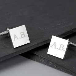 Personalised Initials Square Cufflinks><noscript><img width=