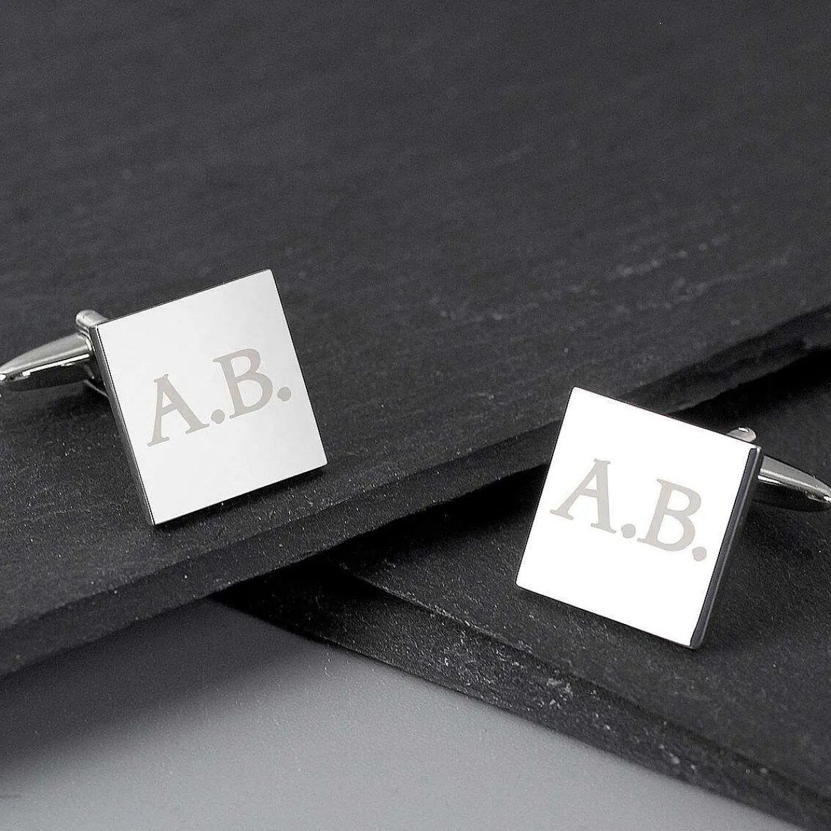 Personalised Initials Square Cufflinks>Temptation Gifts Cheap
