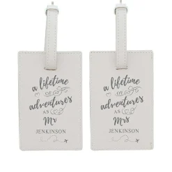 Personalised 'Lifetime Of Adventures' Couples Luggage Tags>Temptation Gifts Store