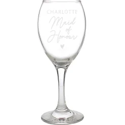 Personalised Maid Of Honour Wine Glass>Temptation Gifts Online