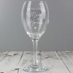 Personalised Maid Of Honour Wine Glass><noscript><img width=