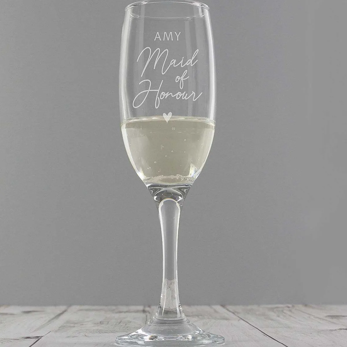 Personalised Maid Of Honour Flute Glass>Temptation Gifts Online