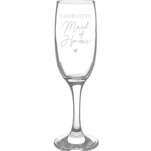 Personalised Maid Of Honour Flute Glass>Temptation Gifts Online