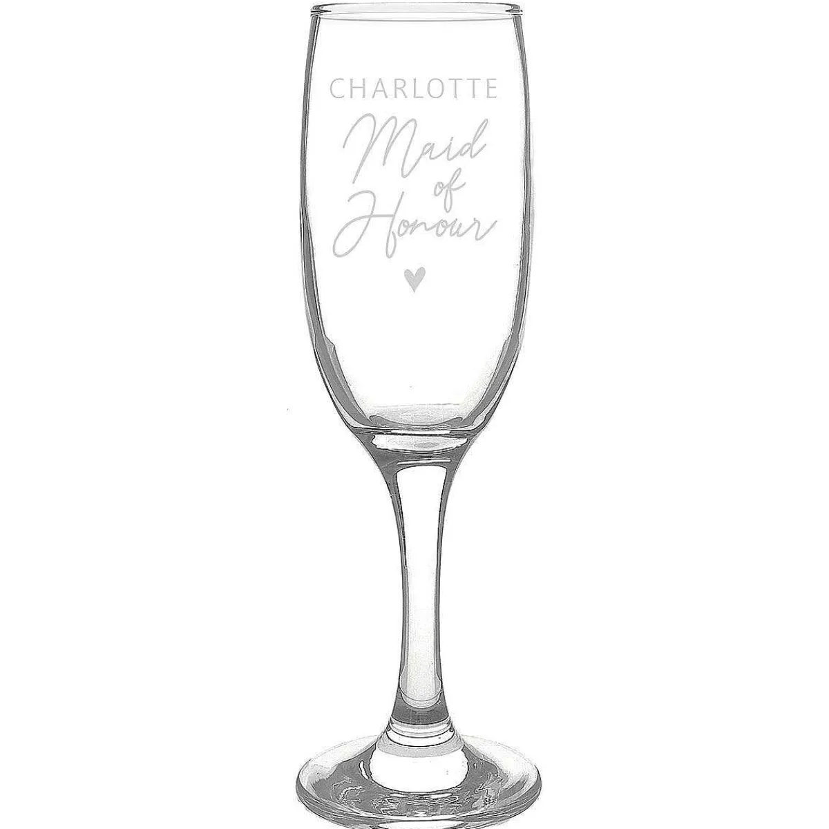 Personalised Maid Of Honour Flute Glass>Temptation Gifts Online