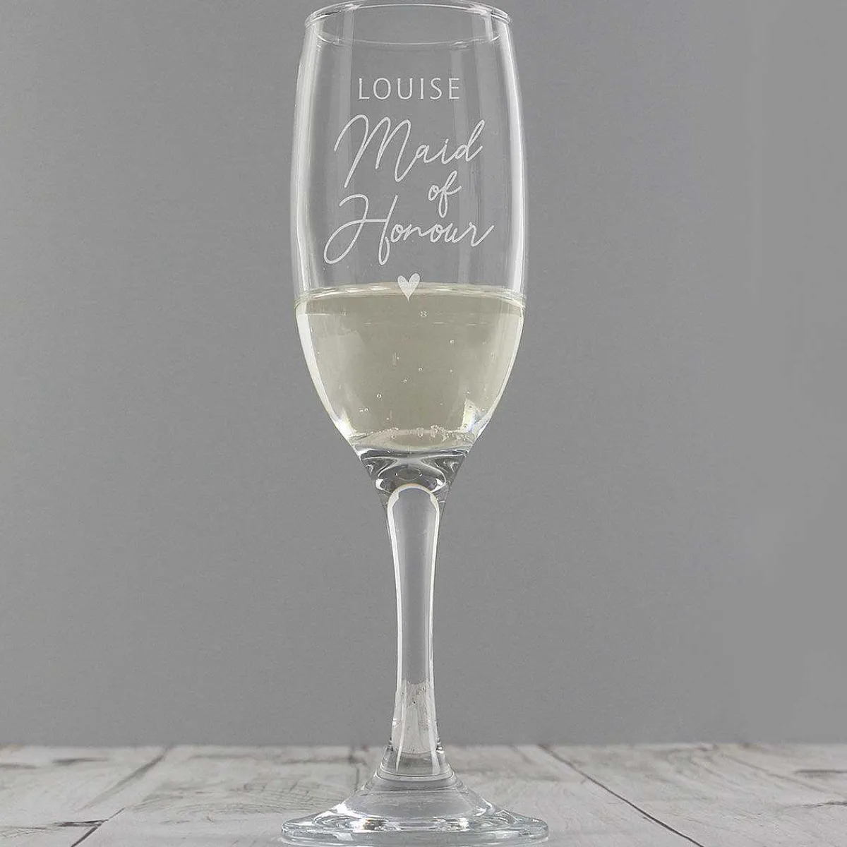 Personalised Maid Of Honour Flute Glass>Temptation Gifts Online