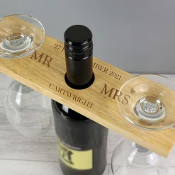 Personalised Married Couple Wine Glass & Bottle Butler><noscript><img width=