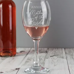 Personalised Mother Of The Bride Wine Glass>Temptation Gifts Best
