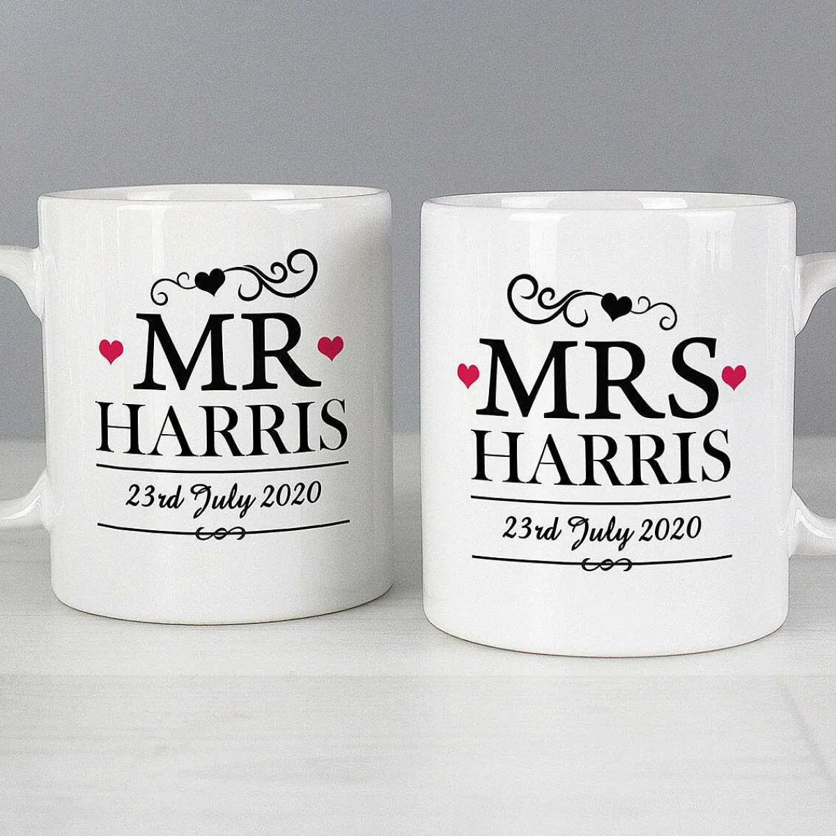 Personalised Mr & Mrs Mug Set>Temptation Gifts Clearance