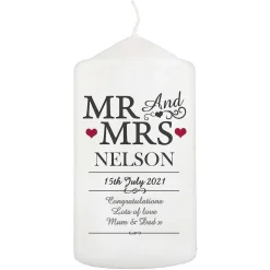 Personalised Mr And Mrs Candle>Temptation Gifts Clearance