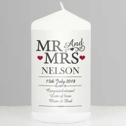 Personalised Mr And Mrs Candle>Temptation Gifts Clearance