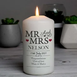 Personalised Mr And Mrs Candle><noscript><img width=