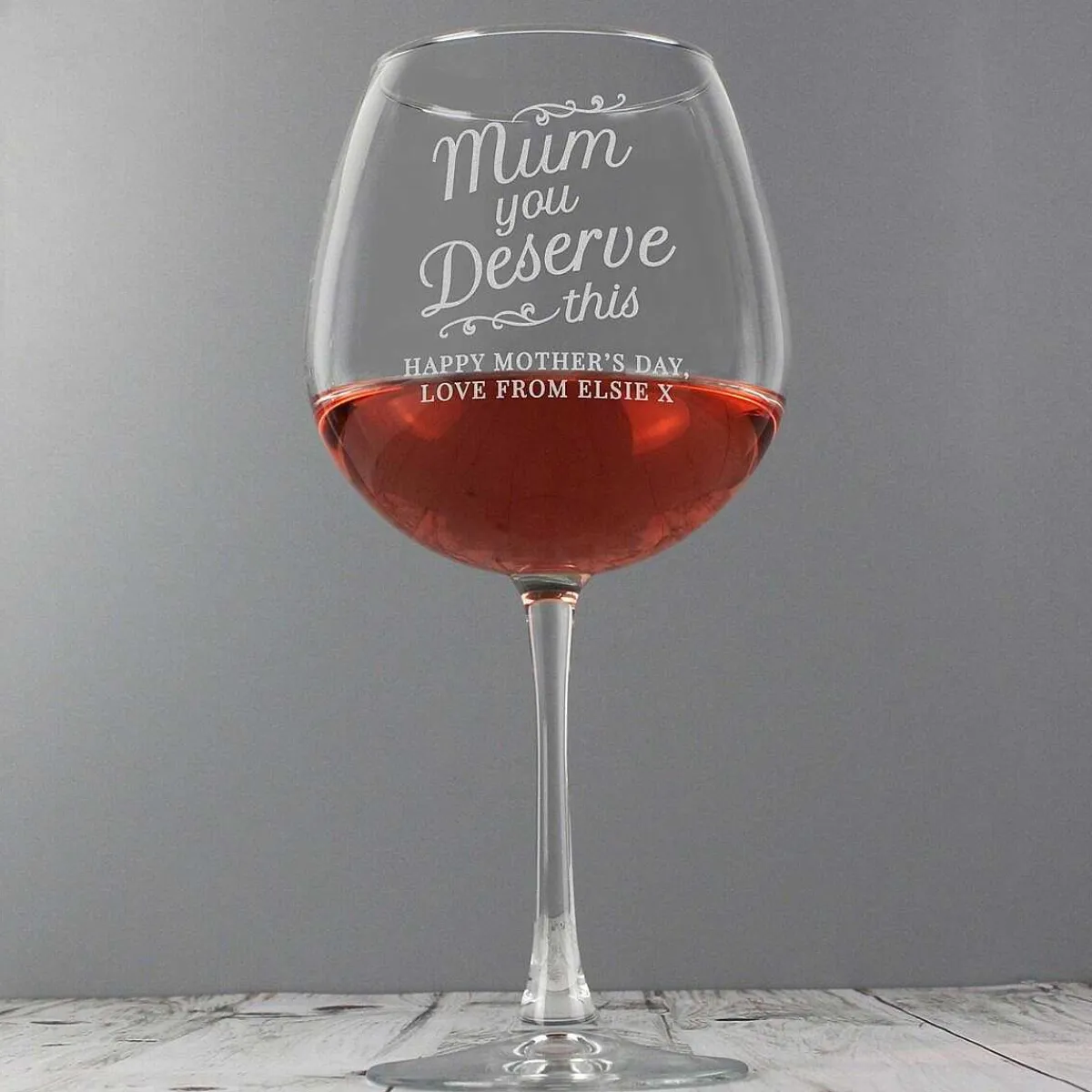 Personalised 'Mum You Deserve This' Gin Balloon Glass>Temptation Gifts Best Sale