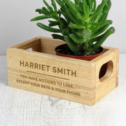 Personalised Name & Message Mini Wooden Crate><noscript><img width=