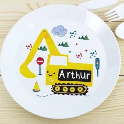 Personalised Plastic Digger Plate><noscript><img width=