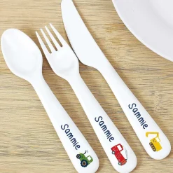 Personalised Plastic Vehicles Cutlery><noscript><img width=