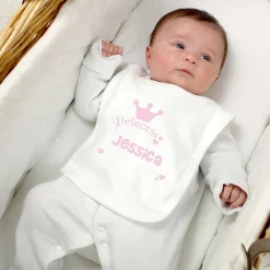 Personalised Princess Baby Bib><noscript><img width=