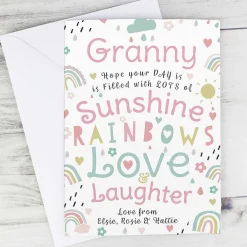 Personalised Rainbows & Sunshine Card>Temptation Gifts Store